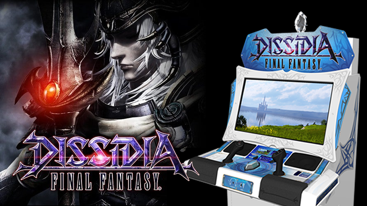 Dissidia Final Fantasy arcade cabinet with character artwork